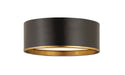 Z-Lite Canada - Three Light Flush Mount - Arlo - Matte Black + Rubbed Brass- Union Lighting Luminaires Decor
