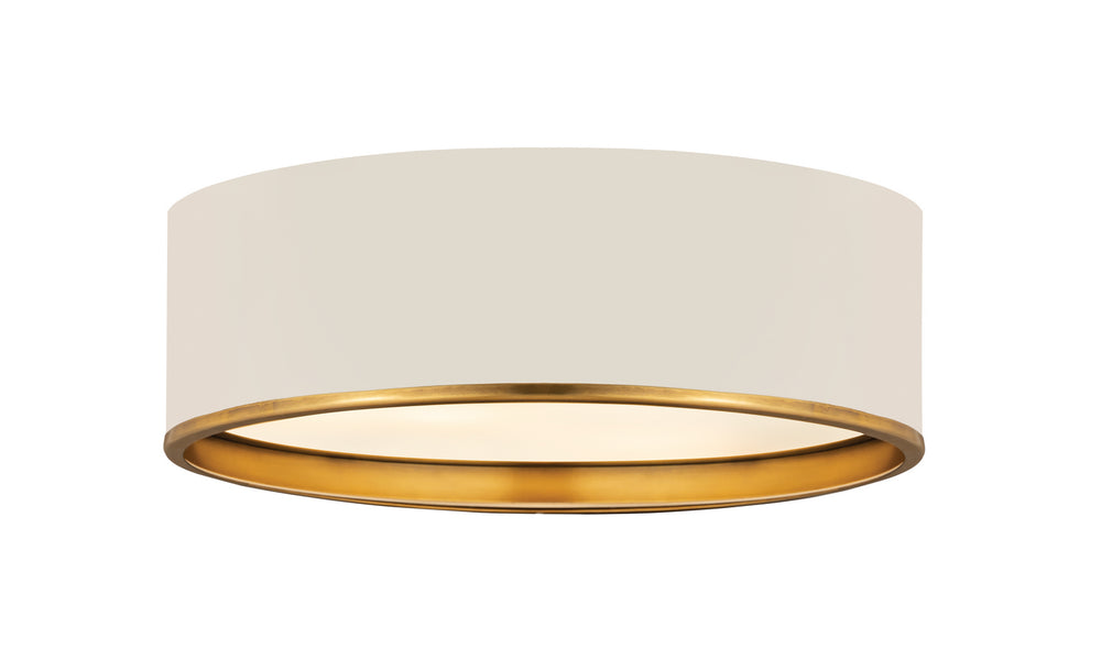 Z-Lite Canada - Four Light Flush Mount - Arlo - Matte White + Rubbed Brass- Union Lighting Luminaires Decor