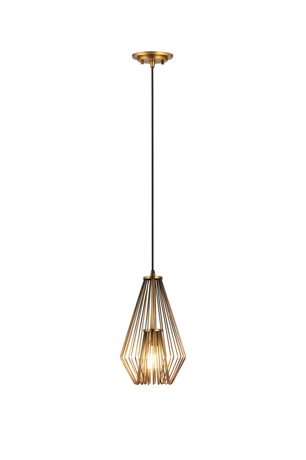 Z-Lite Canada - One Light Pendant - Quintus - Rubbed Brass- Union Lighting Luminaires Decor