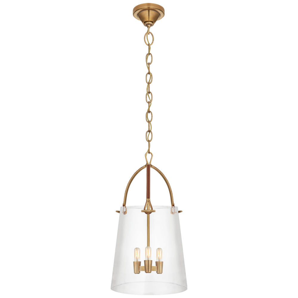 Ralph Lauren Canada - Three Light Lantern - Julian - Natural Brass and Saddle Leather- Union Lighting Luminaires Decor