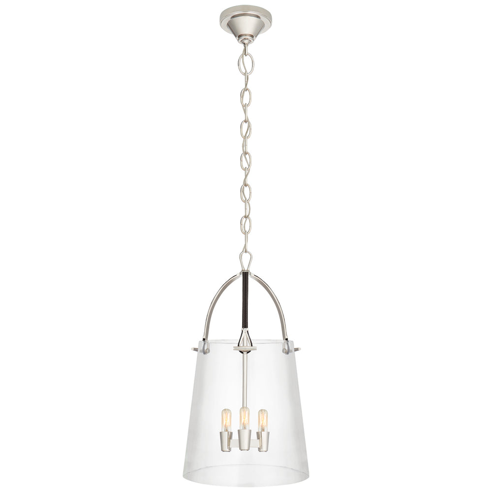 Ralph Lauren Canada - Three Light Lantern - Julian - Polished Nickel and Chocolate Leather- Union Lighting Luminaires Decor