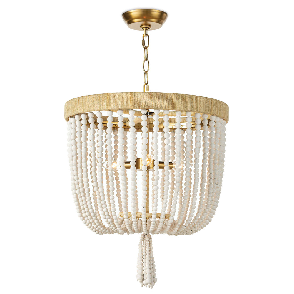 Regina Andrew Canada - Three Light Chandelier - Milos - White- Union Lighting Luminaires Decor