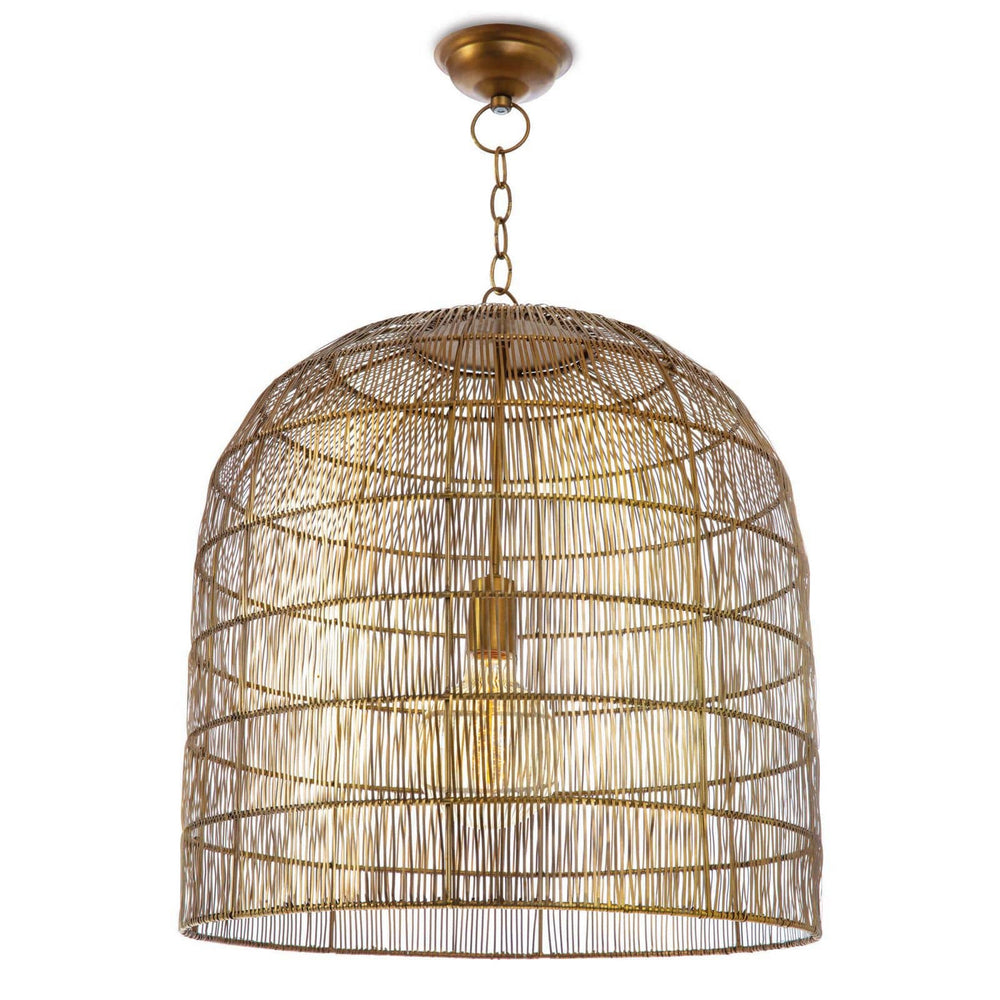 Regina Andrew Canada - One Light Pendant - Fresco - Brass- Union Lighting Luminaires Decor