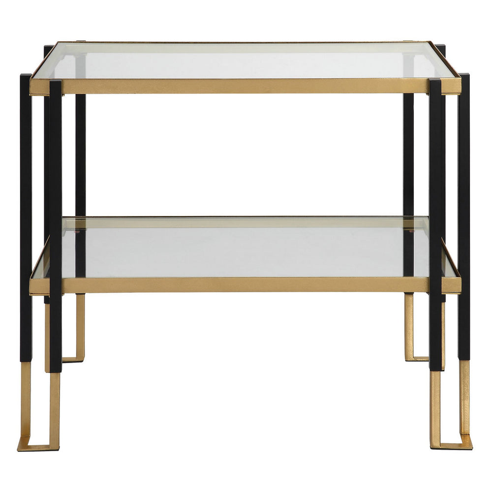 Uttermost - Side Table - Kentmore - Matte Black And Brushed Gold- Union Lighting Luminaires Decor