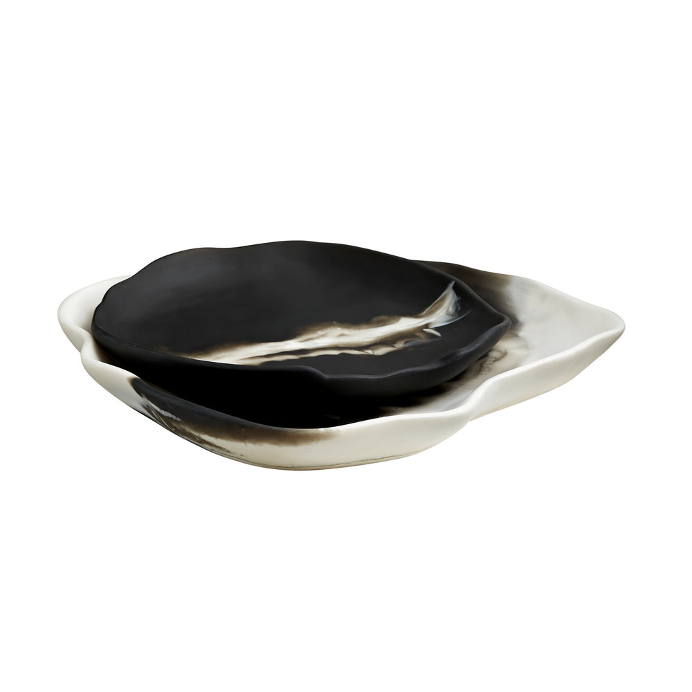 Arteriors - Trays, Set of 2 - Hollies - Black & White- Union Lighting Luminaires Decor