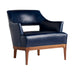 Arteriors - Upholstery - Chair - Laurette - Indigo Leather/Walnut- Union Lighting Luminaires Decor