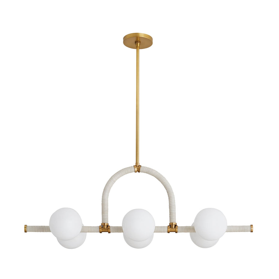 Arteriors - Six Light Linear Chandelier - Harrison - Antique Brass- Union Lighting Luminaires Decor