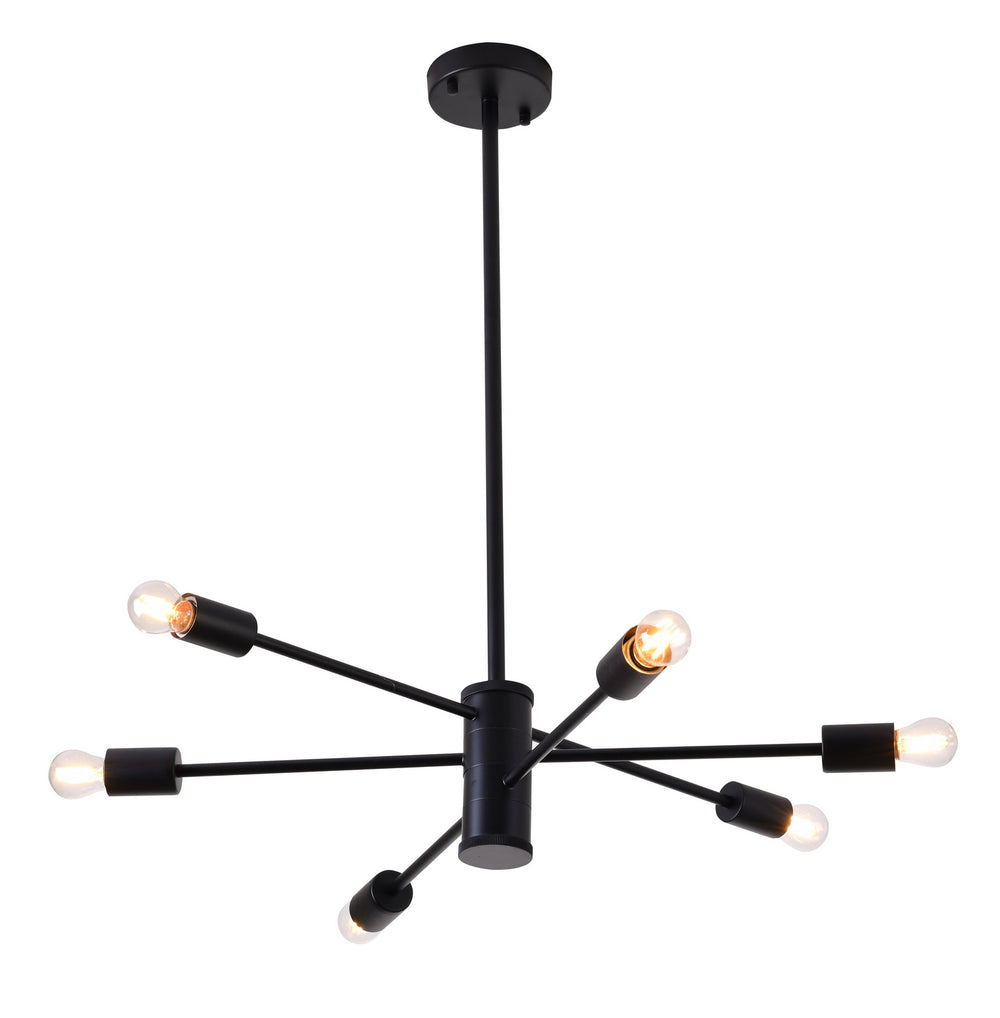 Bethel International Canada - Six Light Chandelier - Matte Black- Union Lighting Luminaires Decor