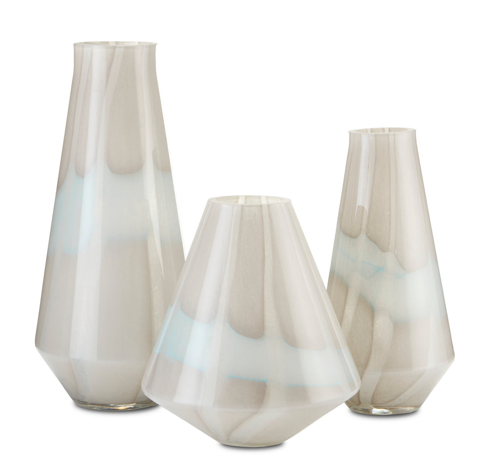 Currey and Company - Vase Set of 3 - Floating Cloud - Light Gray/White- Union Lighting Luminaires Decor