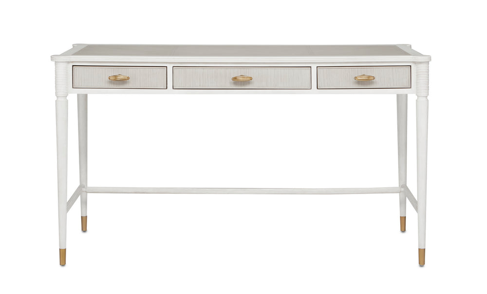 Currey and Company - Desk - Aster - Off-White/Fog/Brass- Union Lighting Luminaires Decor