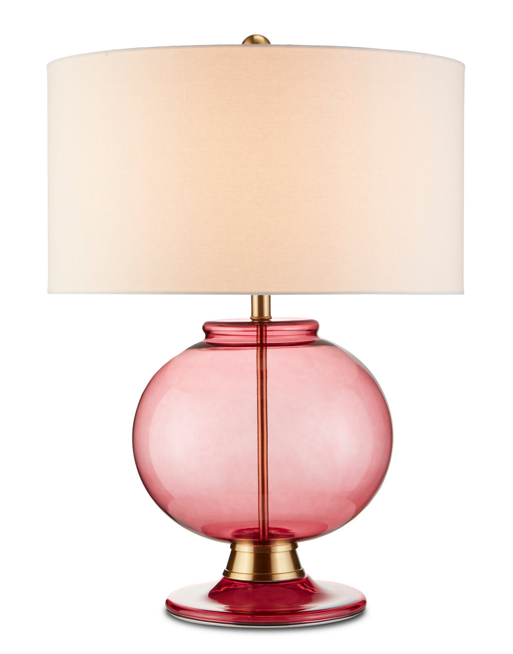Currey and Company - One Light Table Lamp - Jocasta Collection - Clear Red/Brass- Union Lighting Luminaires Decor