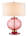 Currey and Company - One Light Table Lamp - Jocasta Collection - Clear Red/Brass- Union Lighting Luminaires Decor