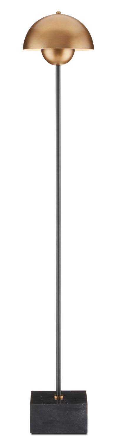 Currey and Company - One Light Floor Lamp - La Rue Collection - Brushed Brass/Black- Union Lighting Luminaires Decor