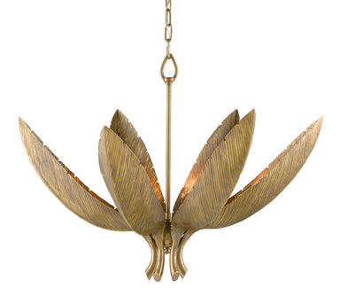 Currey and Company - Six Light Chandelier - Bird of Paradise - Antique Brass- Union Lighting Luminaires Decor