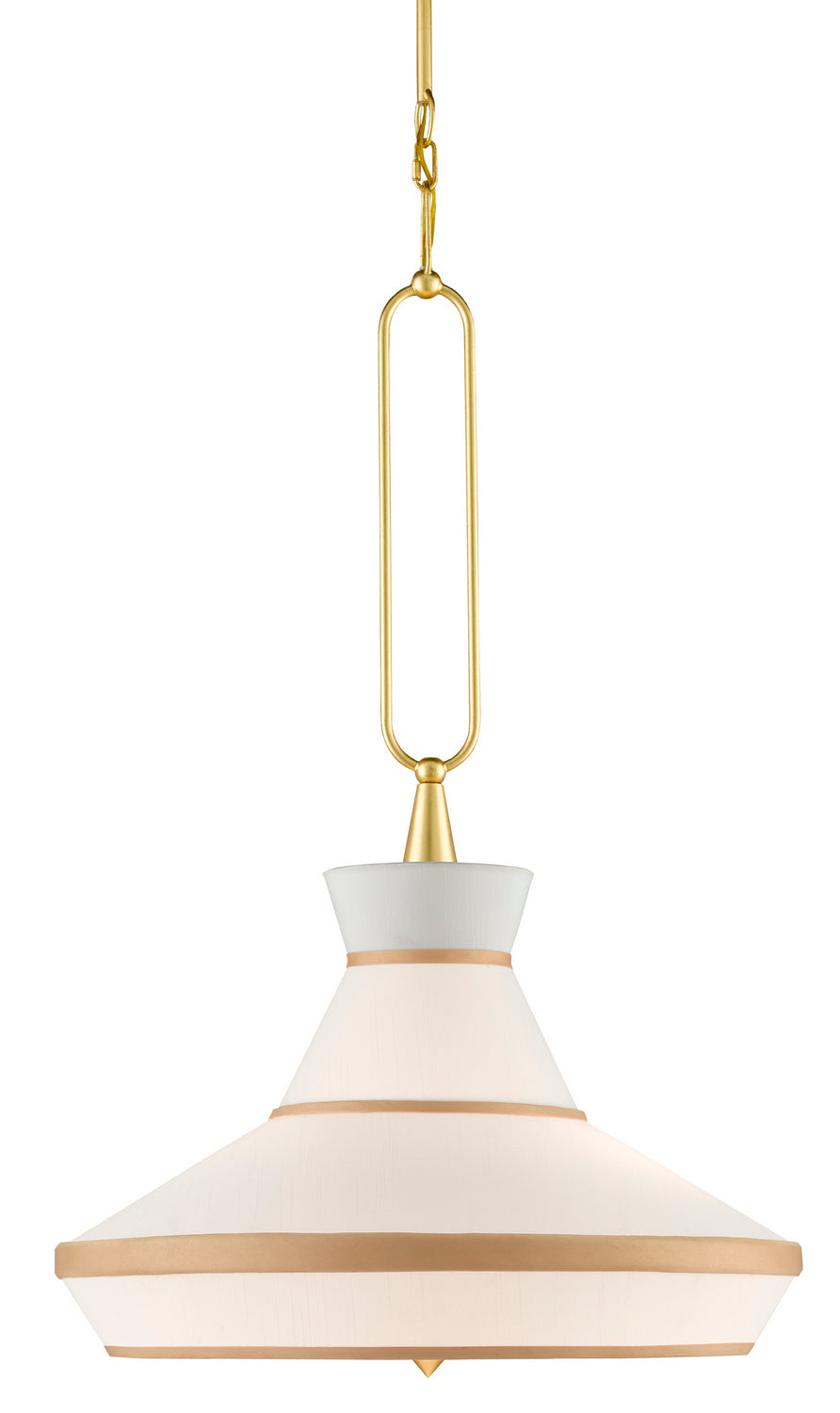 Currey and Company - Two Light Pendant - Perth - Gold Leaf/White- Union Lighting Luminaires Decor