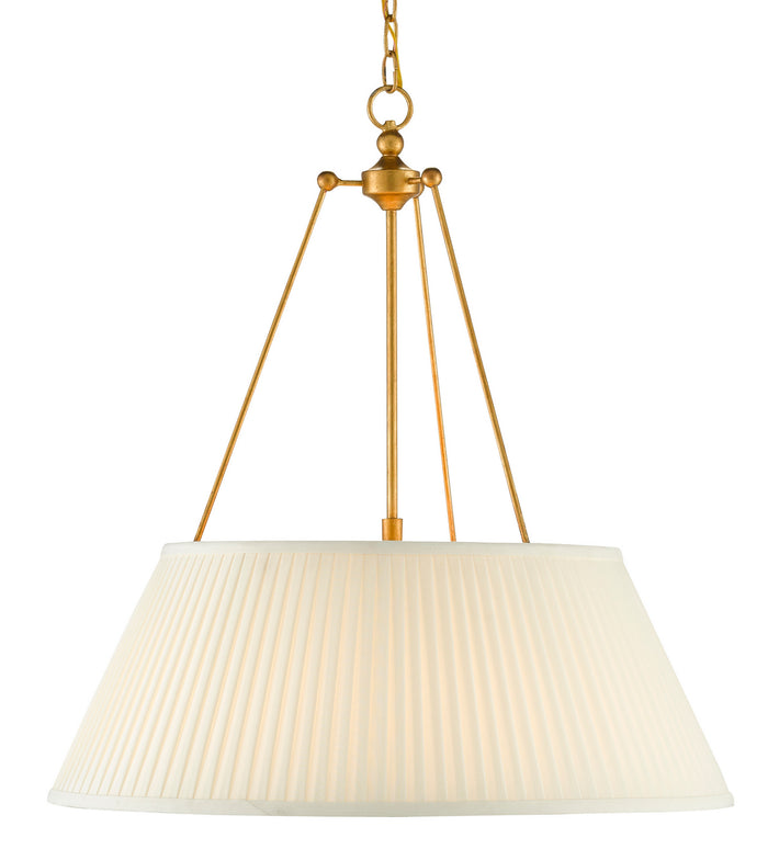 Currey and Company - LED Pendant - Lytham - Antique Gold Leaf/White- Union Lighting Luminaires Decor