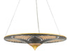 Currey and Company - Three Light Chandelier - Canaan Chandelier - Contemporary Gold Leaf/Distressed Black/Distressed White- Union Lighting Luminaires Decor