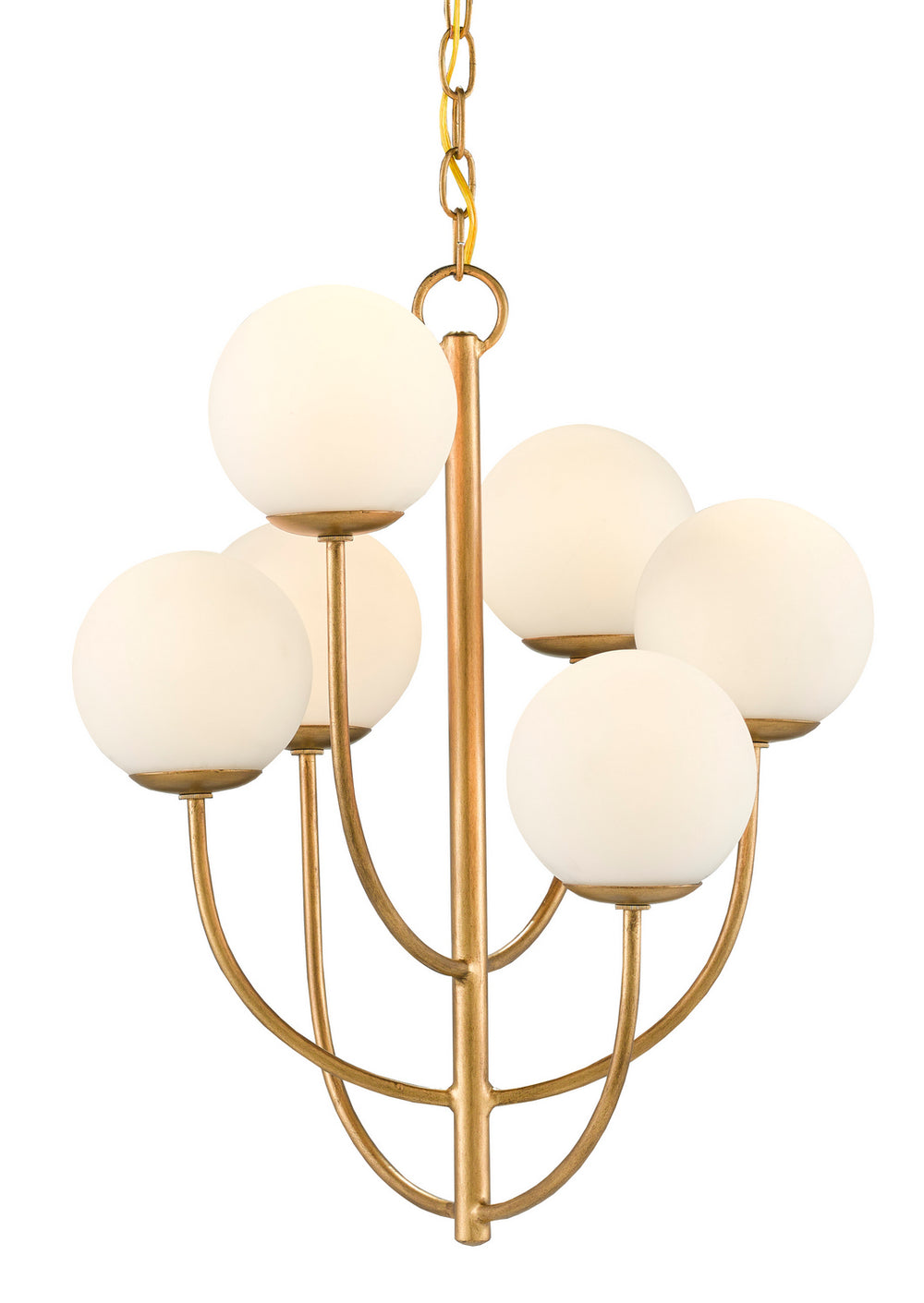 Currey and Company - Six Light Chandelier - Sunnylands Brass Chandelier - Brass- Union Lighting Luminaires Decor