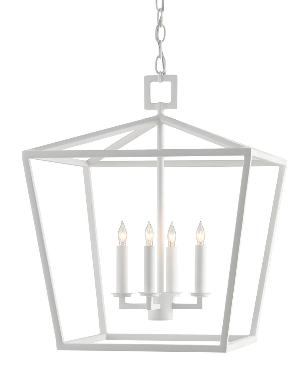 Currey and Company - Four Light Lantern - Denison Collection - Gesso White- Union Lighting Luminaires Decor