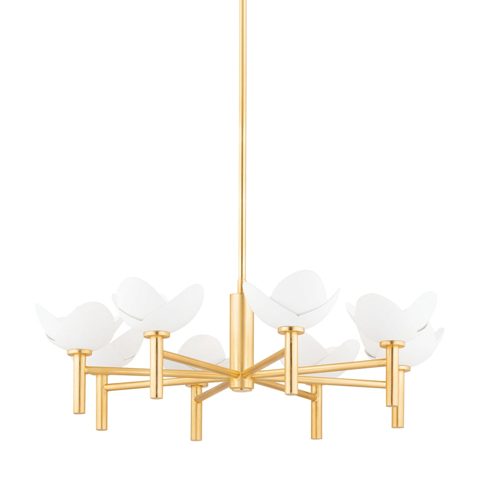 Hudson Valley Canada - Eight Light Chandelier - Dawson - Gold Leaf/White Plaster- Union Lighting Luminaires Decor