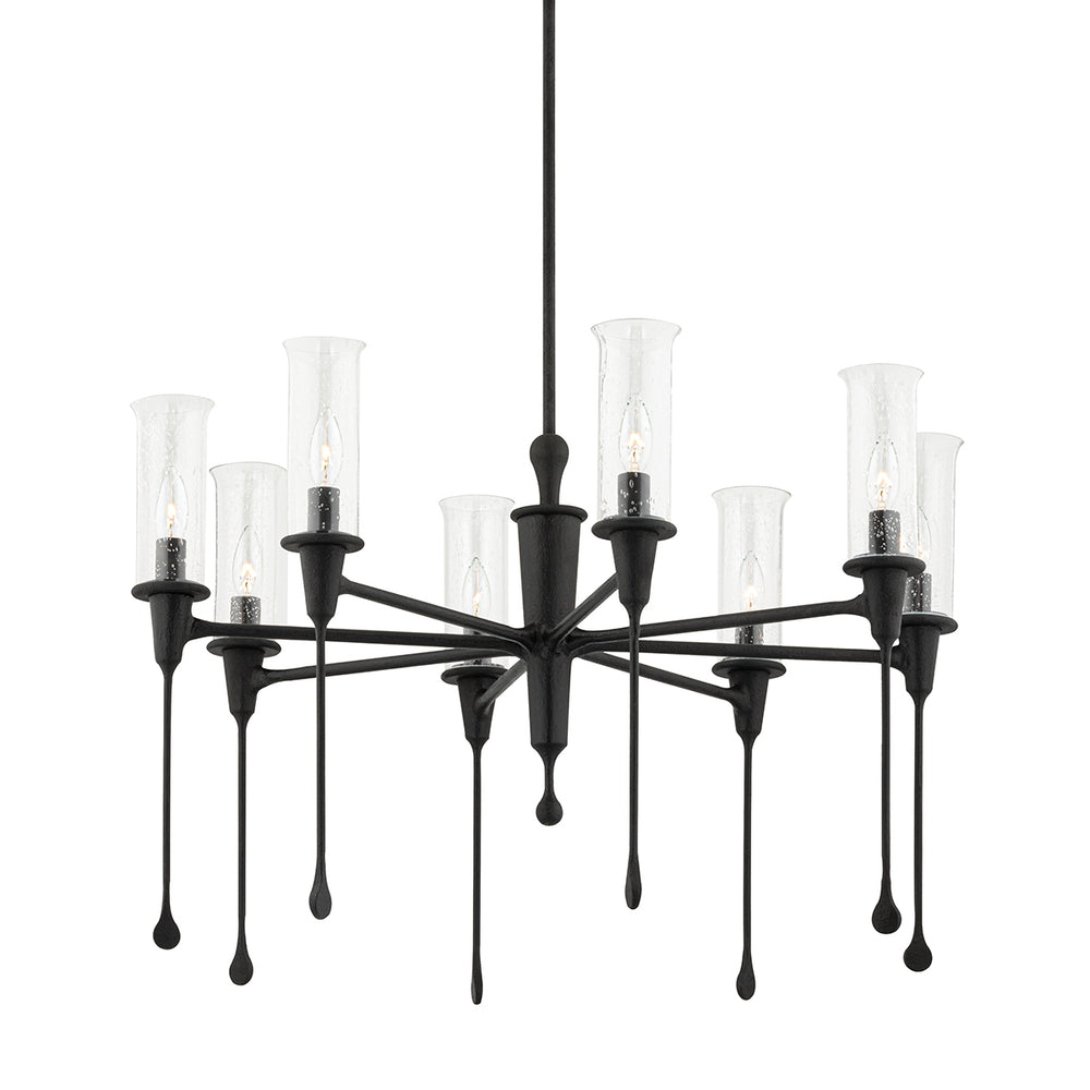 Hudson Valley Canada - Eight Light Chandelier - Chisel - Black Iron- Union Lighting Luminaires Decor