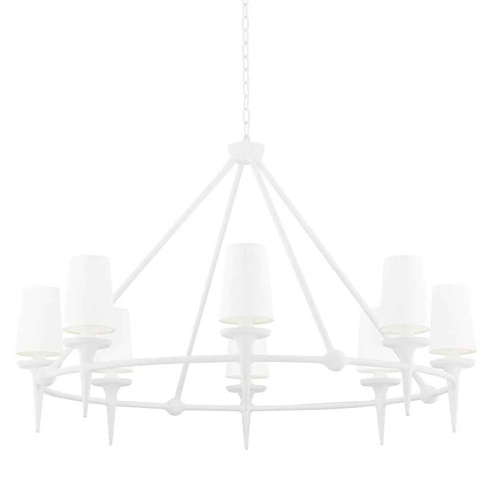 Hudson Valley Canada - Eight Light Chandelier - Torch - White Plaster- Union Lighting Luminaires Decor