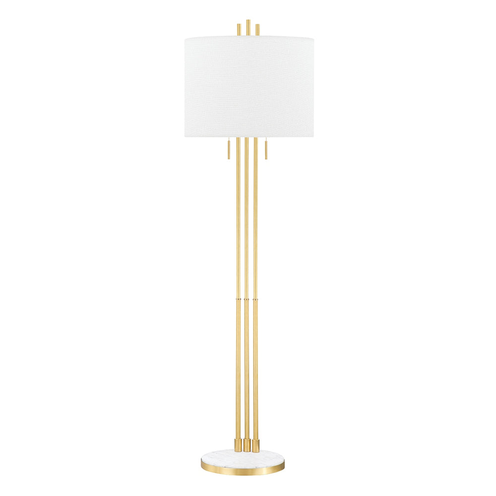 Hudson Valley Canada - Two Light Floor Lamp - Remsen - Aged Brass- Union Lighting Luminaires Decor