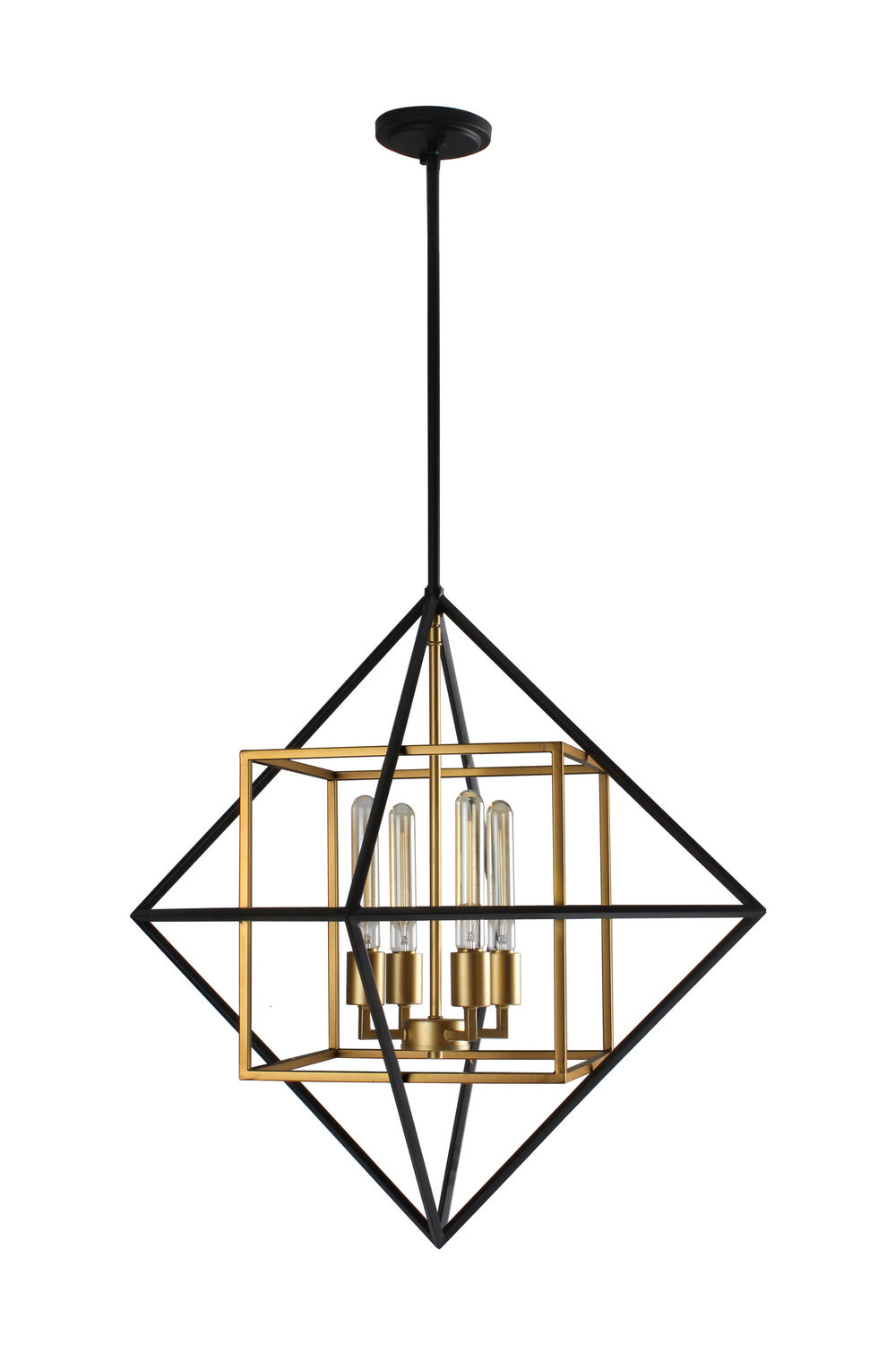 Eglo Canada - Four Light Pendant - Pryor - Antique Gold & Black- Union Lighting Luminaires Decor