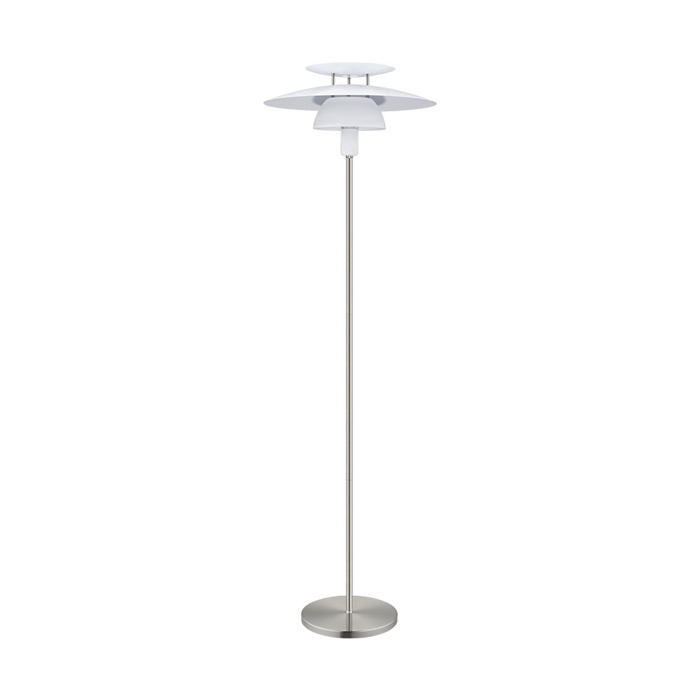 Eglo Canada - One Light Floor Lamp - Brenda - Satin Nickel- Union Lighting Luminaires Decor