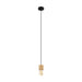 Eglo Canada - One Light Pendant - Turialdo - Black, Natural Wood- Union Lighting Luminaires Decor