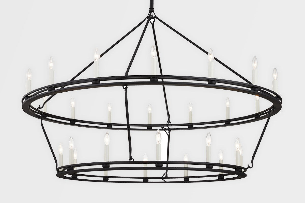 Troy Lighting - 28 Light Chandelier - Sutton - Textured Black- Union Lighting Luminaires Decor