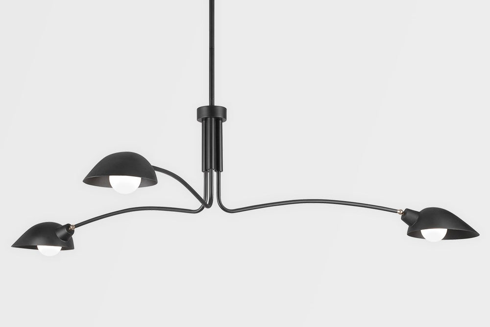 Troy Lighting Canada - Three Light Chandelier - Leo - Soft Black- Union Lighting Luminaires Decor