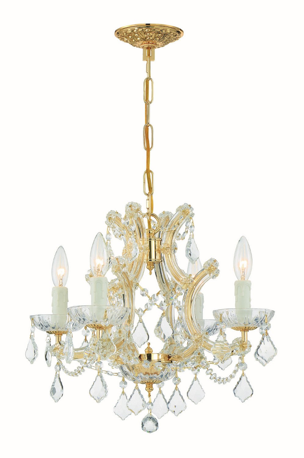 Crystorama - Four Light Mini Chandelier - Maria Theresa - Gold- Union Lighting Luminaires Decor
