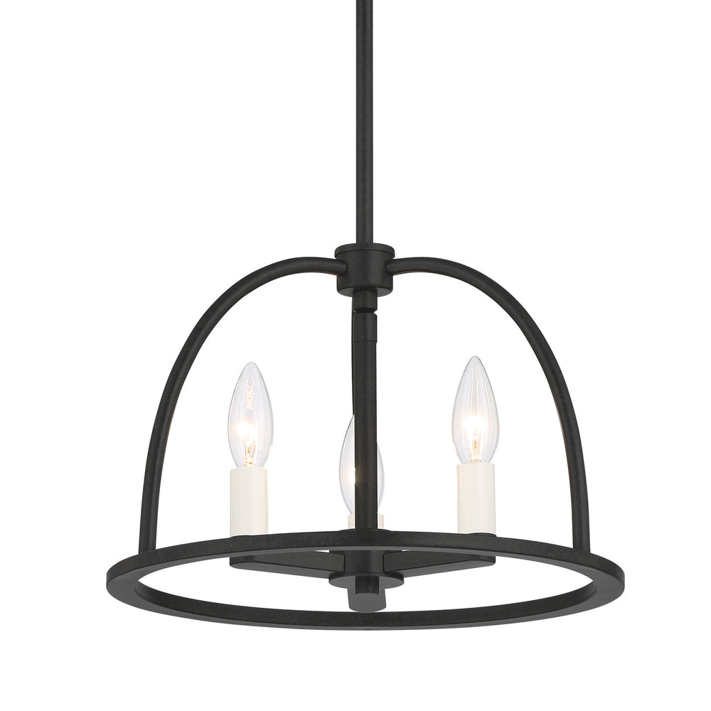 Crystorama - Three Light Chandelier - Abbott - Black- Union Lighting Luminaires Decor