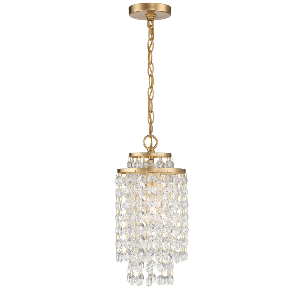 Crystorama - One Light Chandelier - Gabrielle - Antique Gold- Union Lighting Luminaires Decor