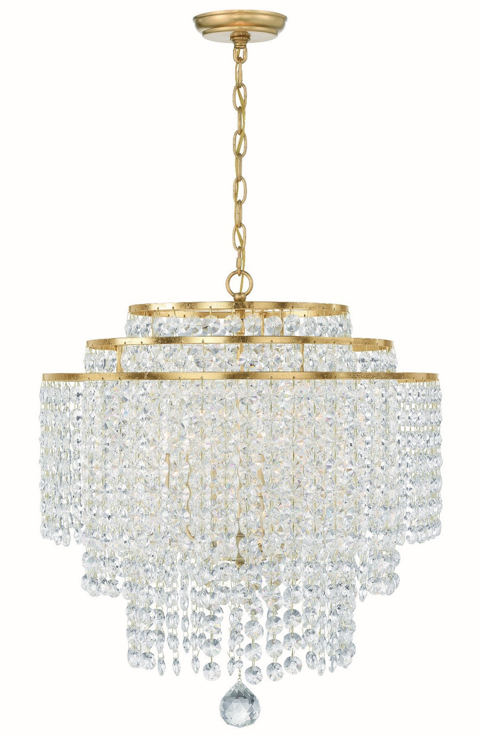 Crystorama - Six Light Chandelier - Gabrielle - Antique Gold- Union Lighting Luminaires Decor