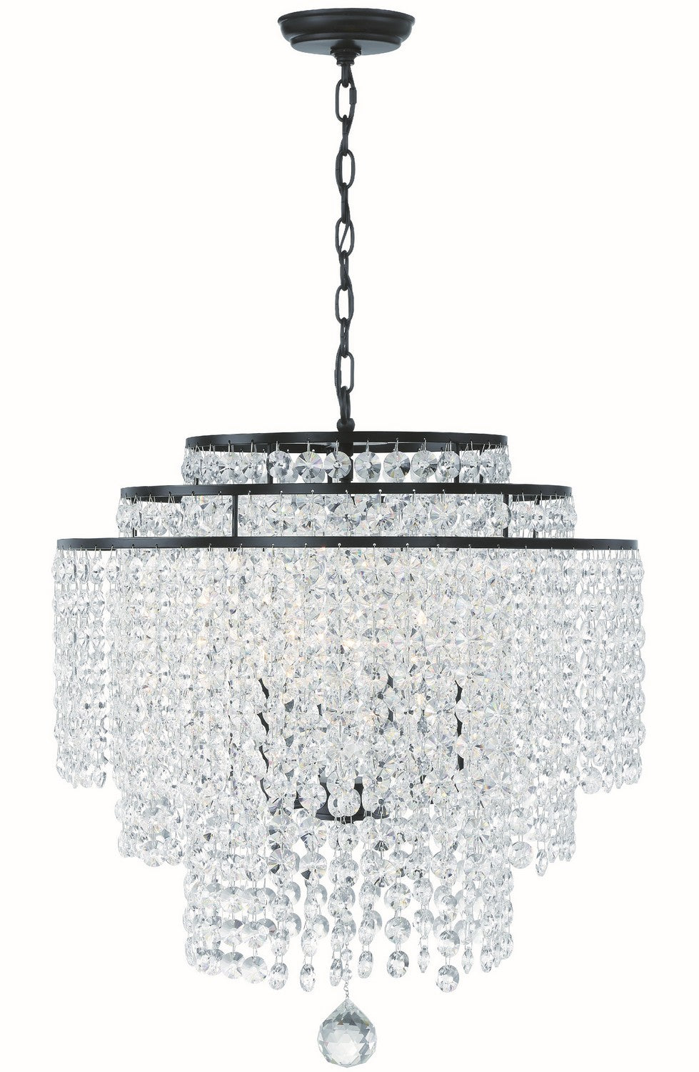 Crystorama - Six Light Chandelier - Gabrielle - Matte Black- Union Lighting Luminaires Decor