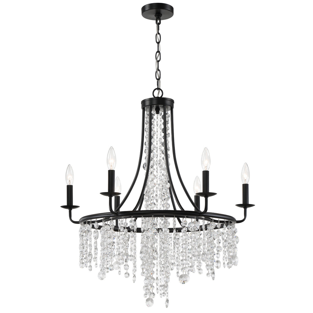 Crystorama - Six Light Chandelier - Gabrielle - Matte Black- Union Lighting Luminaires Decor
