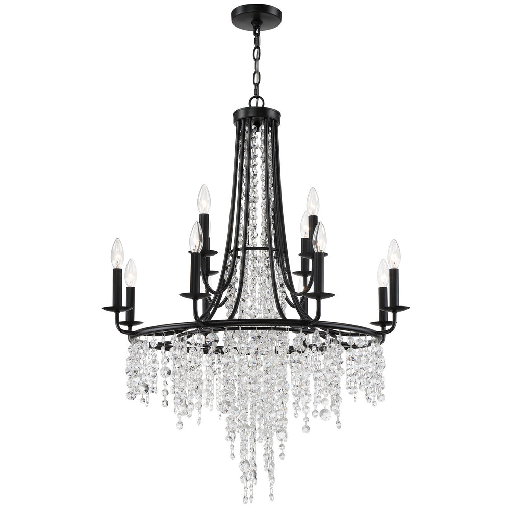 Crystorama - 12 Light Chandelier - Gabrielle - Matte Black- Union Lighting Luminaires Decor