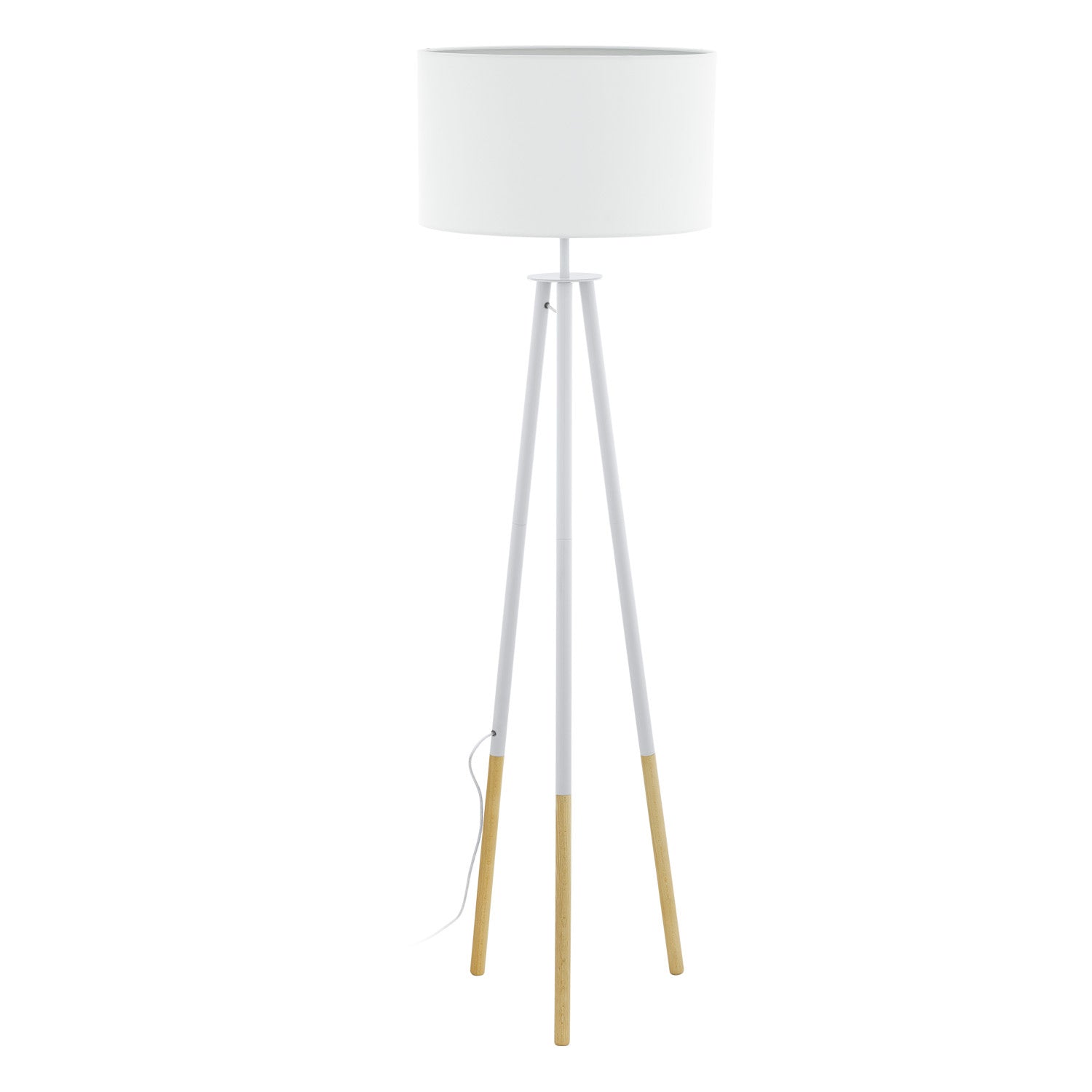 Eglo Canada - LED Floor Lamp - Bidford - Matte White & Wood- Union Lighting Luminaires Decor