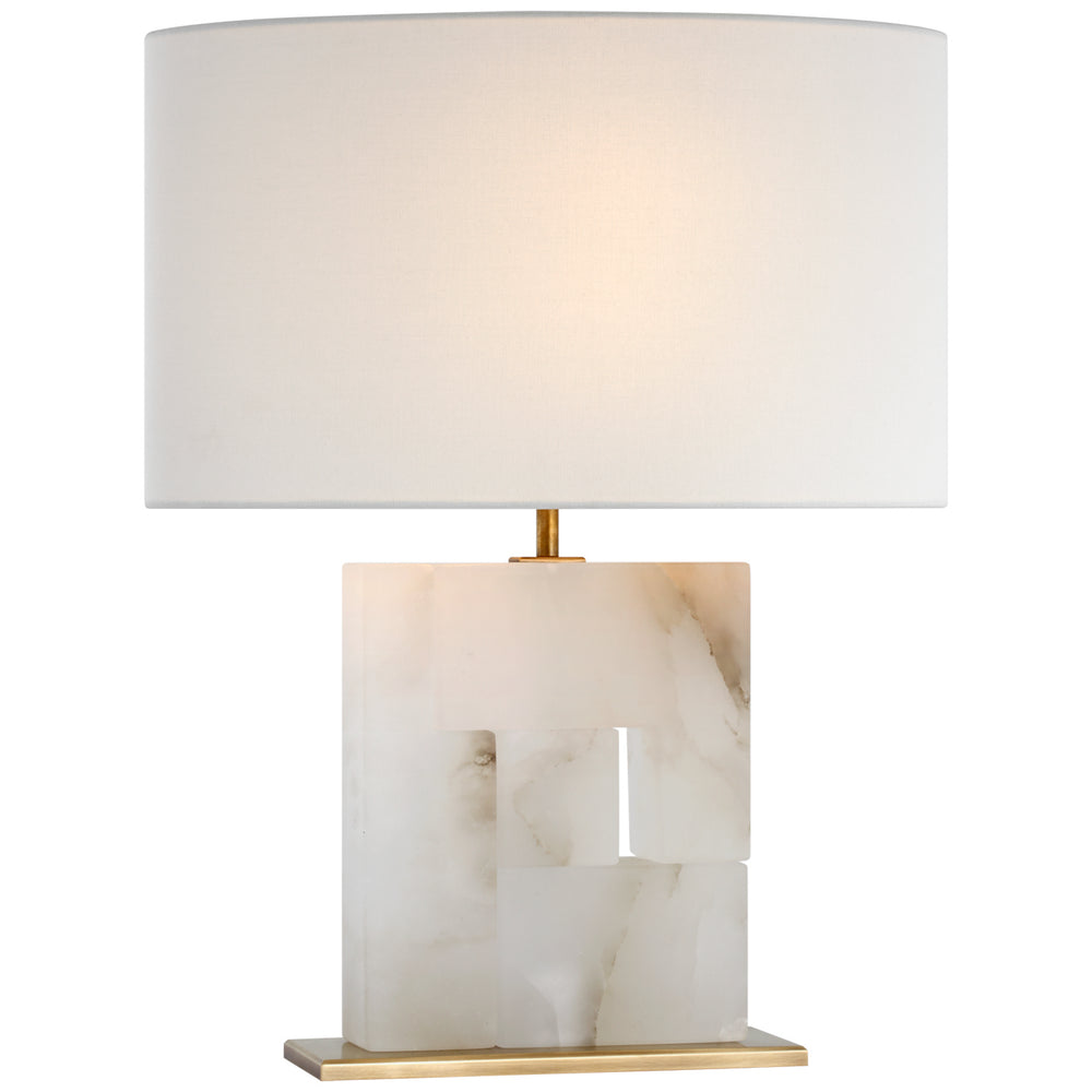 Visual Comfort Signature Canada - LED Table Lamp - Ashlar - Alabaster and Hand-Rubbed Antique Brass- Union Lighting Luminaires Decor