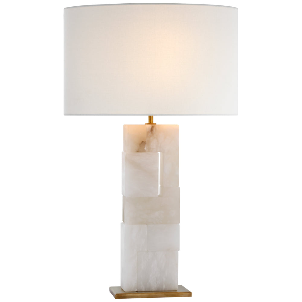 Visual Comfort Signature Canada - LED Table Lamp - Ashlar - Alabaster and Hand-Rubbed Antique Brass- Union Lighting Luminaires Decor