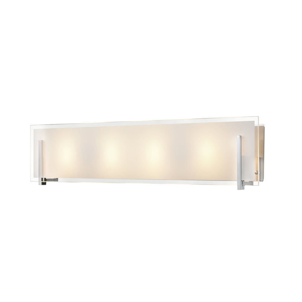 DVI Canada - Four Light Vanity - Geneva - Chrome w/Silk Screened Opal Glass- Union Lighting Luminaires Decor