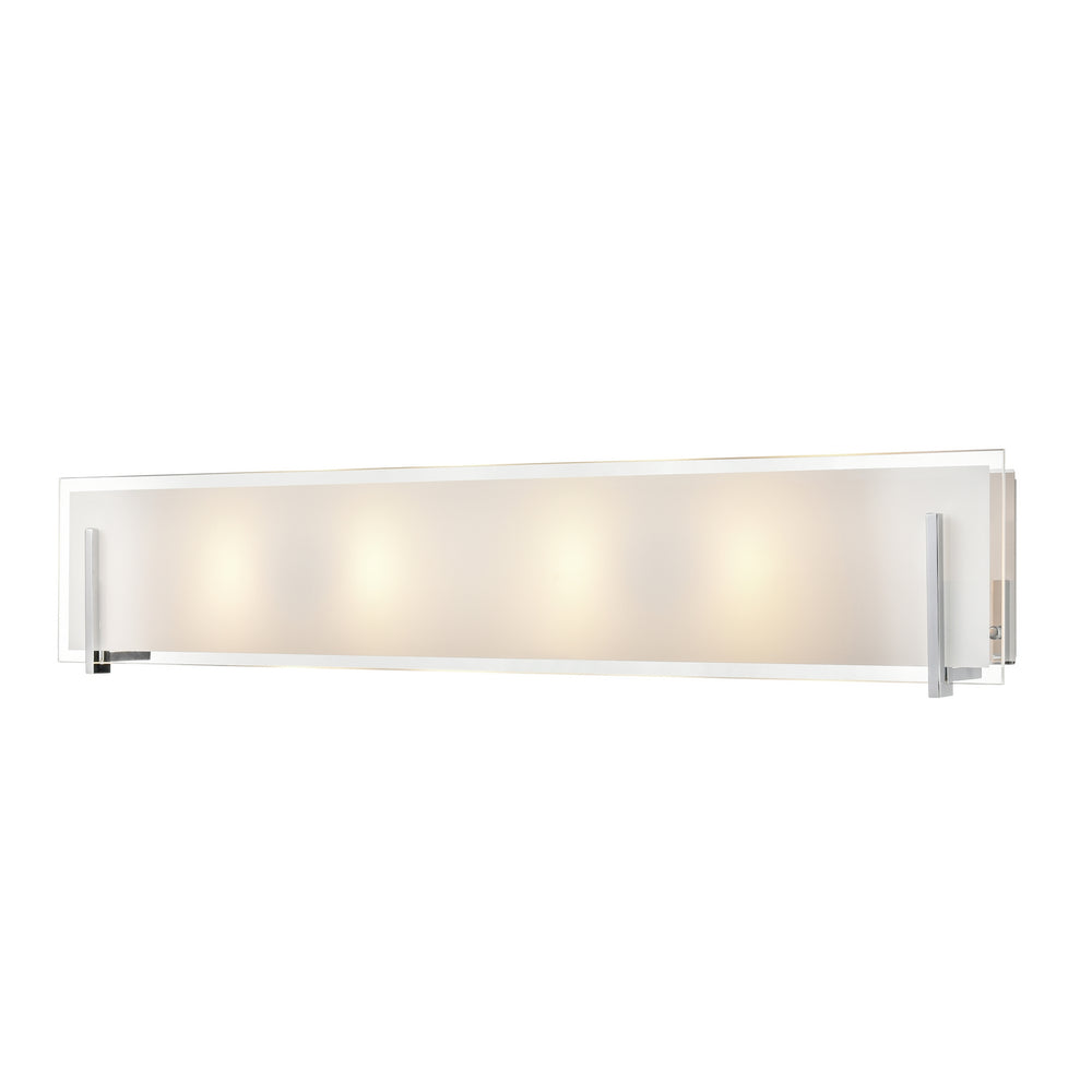 DVI Canada - Four Light Vanity - Geneva - Chrome w/Silk Screened Opal Glass- Union Lighting Luminaires Decor