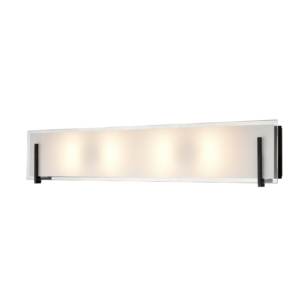 DVI Canada - Four Light Vanity - Geneva - Ebony w/Silk Screened Opal Glass- Union Lighting Luminaires Decor