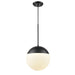 DVI Canada - LED Pendant - Hopewell Rocks Cct - Ebony w/Half Opal Glass- Union Lighting Luminaires Decor