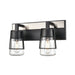 DVI Canada - Two Light Vanity - Lake Of The Woods - Ebony And Satin Nickel w/Clear Glass- Union Lighting Luminaires Decor