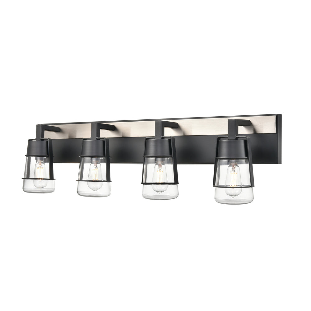 DVI Canada - Four Light Vanity - Lake Of The Woods - Ebony And Satin Nickel w/Clear Glass- Union Lighting Luminaires Decor