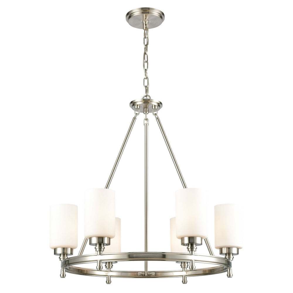 ELK Home - Six Light Chandelier - Dawson - Satin Nickel- Union Lighting Luminaires Decor