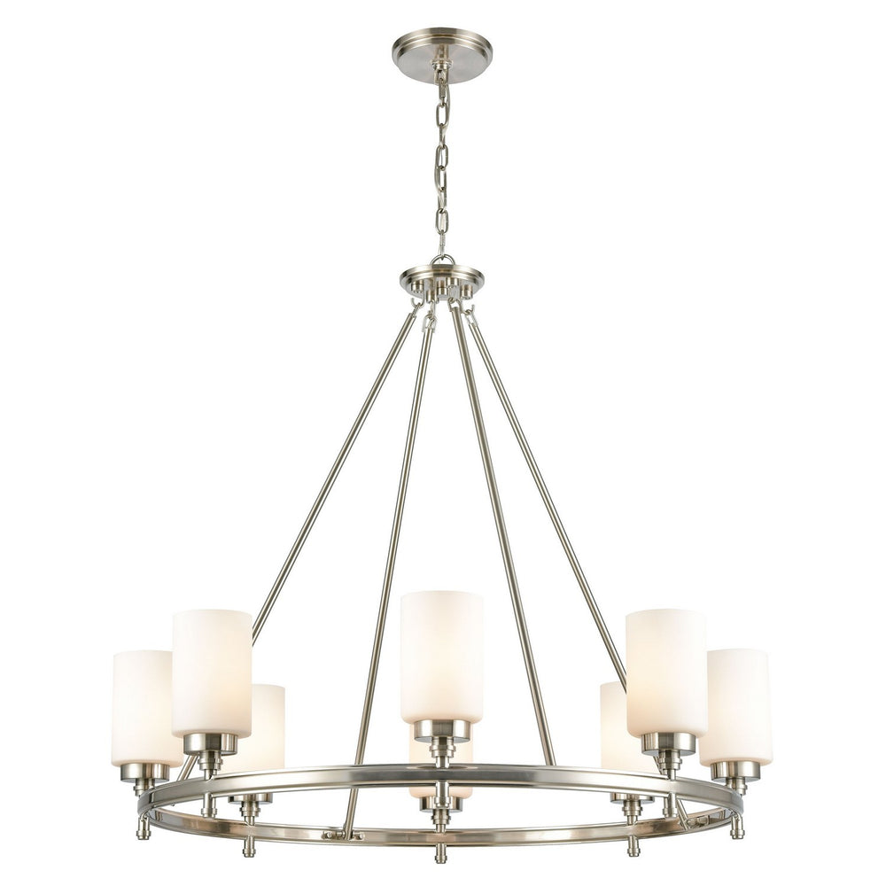 ELK Home - Eight Light Chandelier - Dawson - Satin Nickel- Union Lighting Luminaires Decor